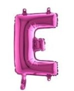 E harfi Fuşya Ruby folyo balon süper kalite 14 inc 38 cm